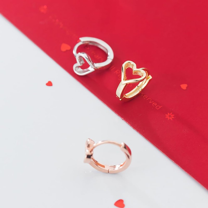 Minimalist Hollow Heart Love S925 Sterling Silver Sleeper Cuff Small