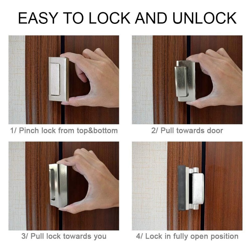 2 Pack Door Reinforcement Locks with 8 Screws, Home Security
