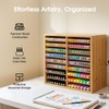 Wooden Marker Organizer for Desk, Hold 144 Markers with 9