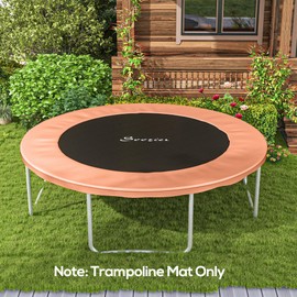 Soozier Trampoline Replacement Mat, Fits 14' Trampoline with 80 V Hooks & 5.5" Springs, Trampoline Mat with 8 Rows of Stitching & Spring Pull Tool Spring & Frame not Included, Orange