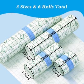 Yangna Tattoo Aftercare Bandage Waterproof, 6 Rolls 3 Sizes 5cm/10cm/15cm*2M Second Skin Tattoo Cover Up Transparent Film for Aftercare Healing Protection Swimming & Shower Flexible & Breathable