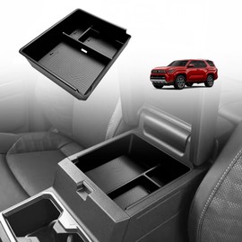 Muslogy Center Console Organizer Compatible with 2025 Toyota 4Runner Accessories Armrest Middle Console Divider Storage Box with Card Slot Tray Divider Insert Organizer ABS Material
