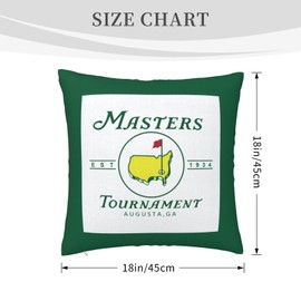 18"X 18"Inch Polyester Golf Tournament Pillow Cases Square Decor Car Bed Bedroom Sofa Soft Masters Throw Pillow Covers Home Decor Decorations for