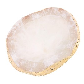 Mingzhe Resin Nail Art Palette Paint Dish Color Blend Foundation Lipstick Pigment Mixing Tool Display Board [Golden ] for Manicure DIY (White)