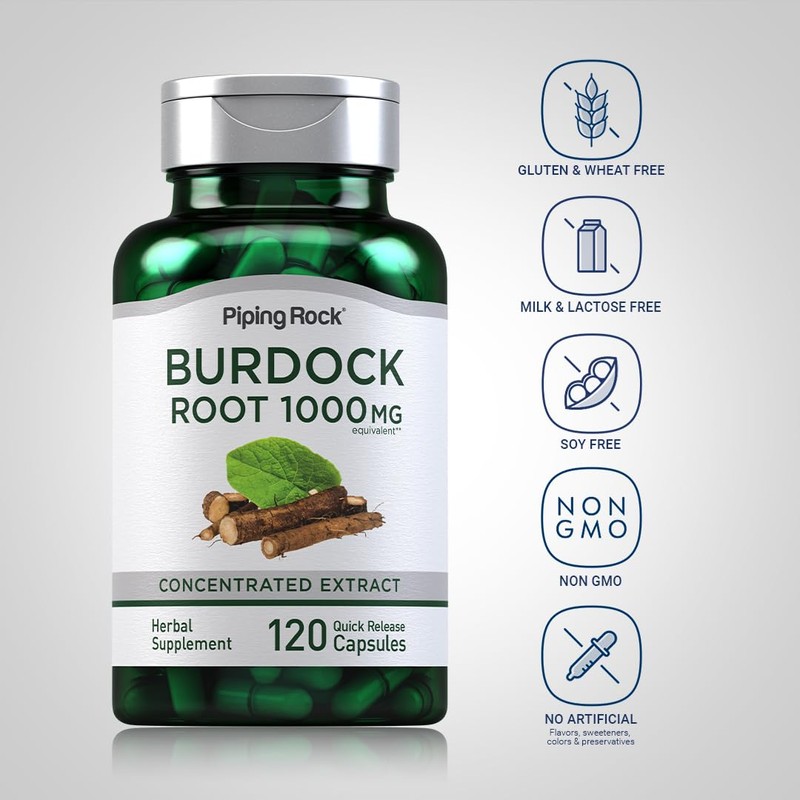 Piping Rock Burdock Root Capsules 1000mg | 120 Count |