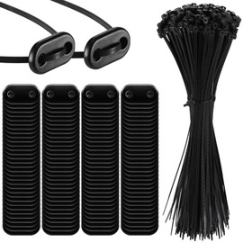 Sinmoe Set of 150 Privacy Screen Mounting Set Including Cable Ties and Mounting Plates PVC Mounting Kit for Privacy Screen Mats Garden Fences Privacy Protection Patio Garden Balcony