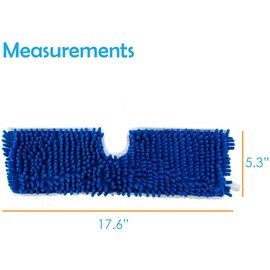 Houseables Flip Mop Refills, Replacement Pads, 3 Pack, White, Blue, Dual-Action Microfiber Head Floor Mops, Dry/Wet, Machine Washable, Double Sided Velcro Flat Sponge, All Surface Cleaning