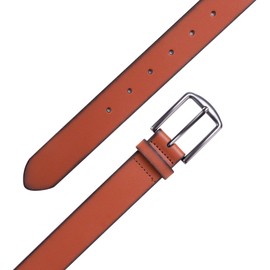 KM Legend Mens Leather Dress Belt for Work Business and Casual, Boston Brown, 46 US