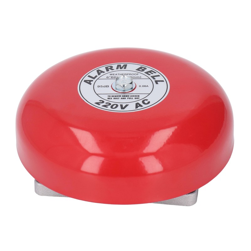 Fire Alarm Bell Electric Metal Round 6in 95db 220V Accessory