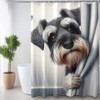 German Schnauzer Shower Curtain,Funny Dog Bathing Bath Curtain Shower Curtain