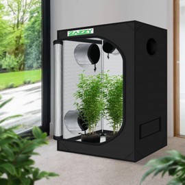 zazzy Indoor Grow Tent, 36"x60"x78" Mylar Hydroponic Plant Growing Tent with Observation Window and Waterproof Floor Tray for Plants Indoor