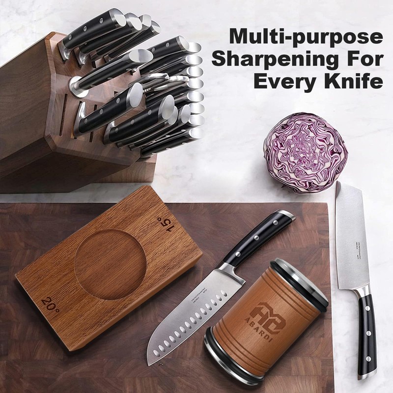 Abardi Rolling Knife Sharpener for Straight Edge, Knife Sharpening with