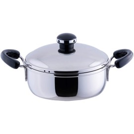 Miyazaki Seisakusho Objet Double-Handle Pot, Mini, 6.3 inches (16 cm), Made in Japan, 5-Year Warranty, Induction Compatible, Lightweight OJ-33