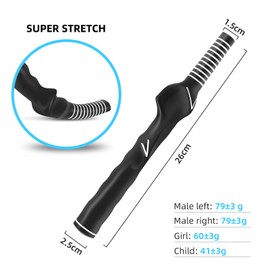 wujiangGolf Swing Training Grip Standard Teaching Aid Right-Handed Left-Handed Practice Golf Training Aids Golf Swing Training Grip Trainer for Man Woman Kids (Black, Child: Right Hand)