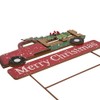 Glitzhome Rustic Wooden Metal Christmas Truck Yard Stake Lawn Garden