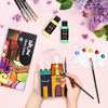 Colorful Stain Glass Paint Set with 6 Brushes, 1 Palette