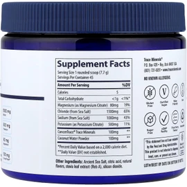 Trace Minerals zerolyte canister electrolitos en polvo 45 servicios sabor citrico salado