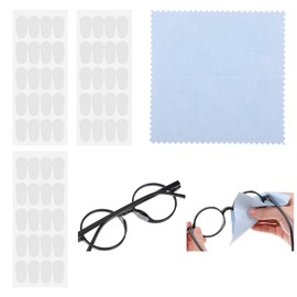 JIYIN 30 Pairs Eyeglasses Nose Pads, 1mm Thk White Soft Silicone Anti Slip Nose Pads for Glasses with Glasses Cloth Clear Adhesive Bridge Pad for Eyeglass Sunglasses