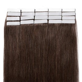 Tape in Hair Extensions Human Hair 40pcs - 100% Real Remy Human Hair Straight (#4 Medium Brown, 20 Inch-100 G)