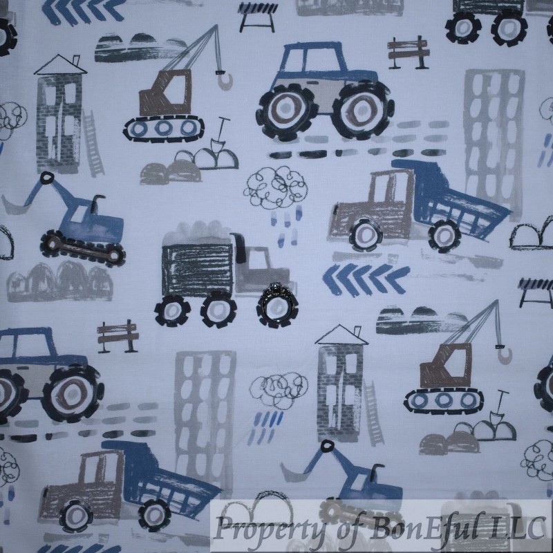 Michael Miller Fabrics BonEful Fabric FQ Cotton Quilt B&W Blue