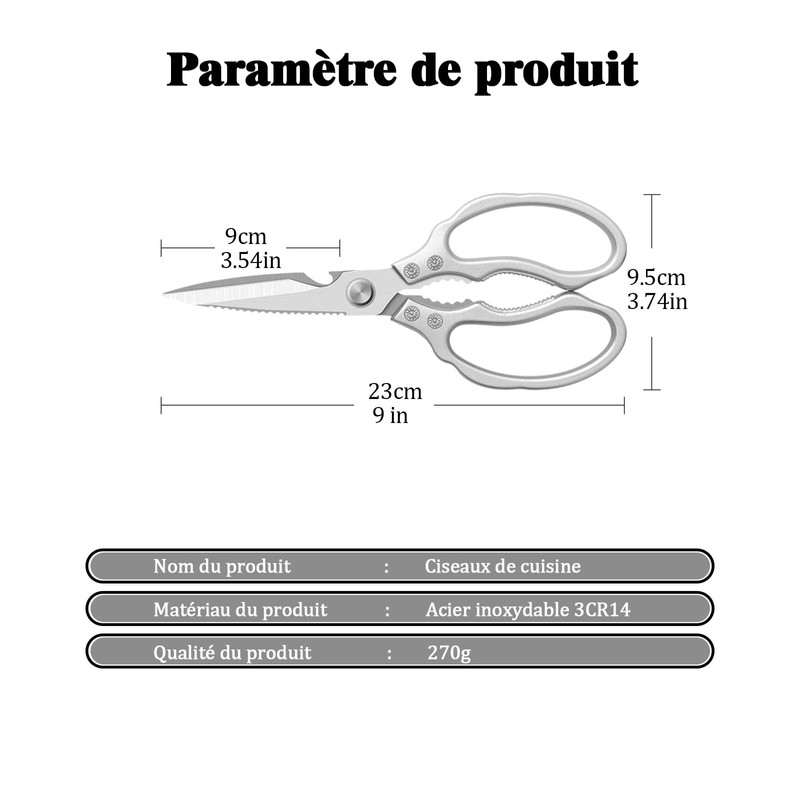 Kitchen scissors, household scissors, stainless steel, all-purpose scissors, heavy sharp