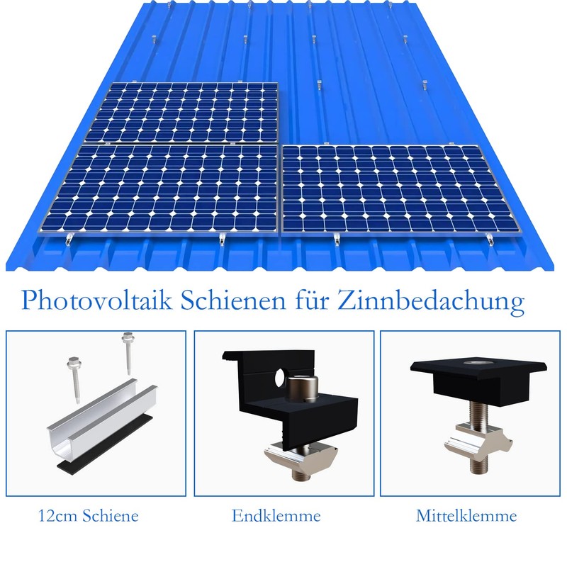 Solar Panel Mount Kit 12 cm and Accessories Black Anodised