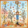 decalmile Fall Pumpkin Scarecrow Double Sided Window Clings Thanksgiving Autumn
