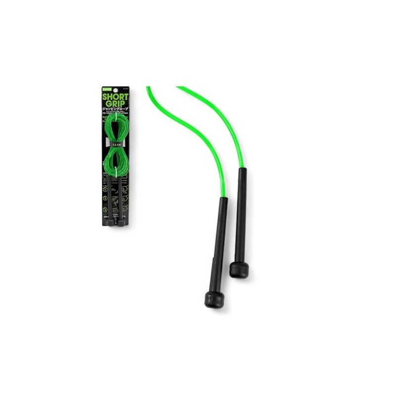 La-VIE 3B-3284 Short Grip, Green Jump Rope, For Adults, Kids,