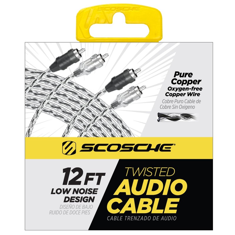 Scosche A12C4 12 Foot 2-Channel Oxygen Free Copper Twisted Car