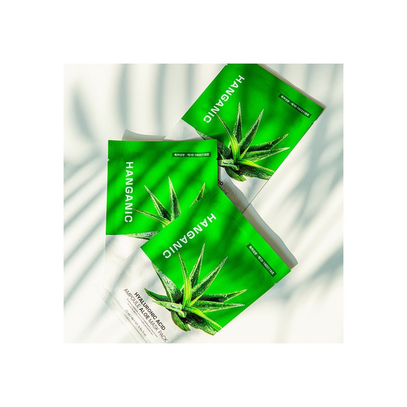 Hanganic Hyaluronic Acid Ampoule Aloe Mask Pack 100 Sheets /