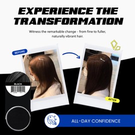 PrimeLook Hair Building Fibers, Luxurious Building Fibers for Thinning Hair, Superior Formula for Men & Women, Instant Volume, Matches Colors (27.5g, Black)