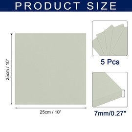 QUARKZMAN Foam Panels Craft 10 x 10 Inch 7 mm EVA Craft Foam Paper Foam Panels for Craft Projects DIY Cosplay Modeling, Light Grey, 5 Sheets