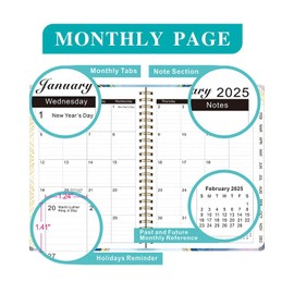 2025 Planner-Today is a new beginning, Weekly and Monthly Planner 2025, with Tabs, 8.6"x 4", Spiral Bound, Elastic Closure, Hardcover with Back Pocket, Ideal for School Office Home