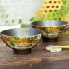 Couples Rice Bowl, Stylish Tableware, Kutani Ware, Pair of Rice