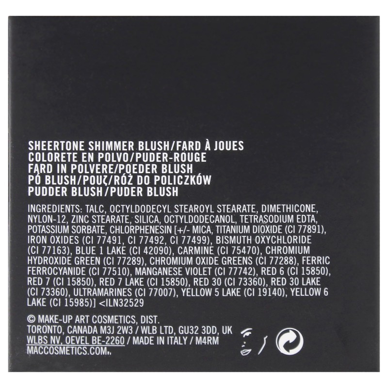 MAC Sheertone Shimmer Powder Blush Peachykeen for Women, 0.21 Ounce