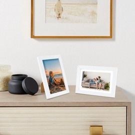 Kromapolis 4x6 Picture Frame Set of 4, Photo Frame with HD Plexiglass, Display 4x6 Pictures, Gallery Wall Picture Frames for Wall and Tabletop Decoration, White