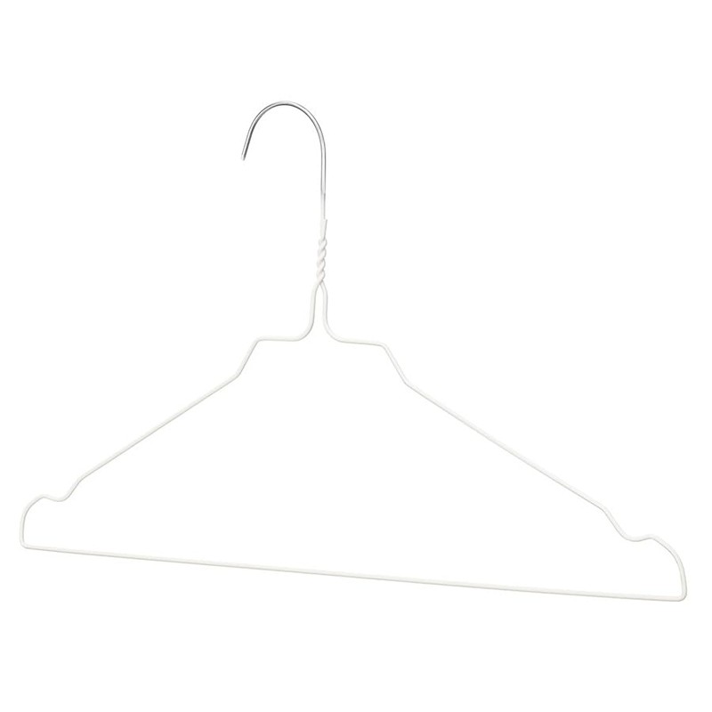 Whitmor Coating 16inch Metal Wire Coat Clothes Garment Hangers, White,