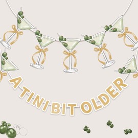 TaoBary A Tini Bit Older Banner, Martini Themed Party Decorations Weenies and Tinis Party Garland Bachelorette Bridal Shower Martini Trendy Birthday Supply, 2 Pcs(Green and Yellow)