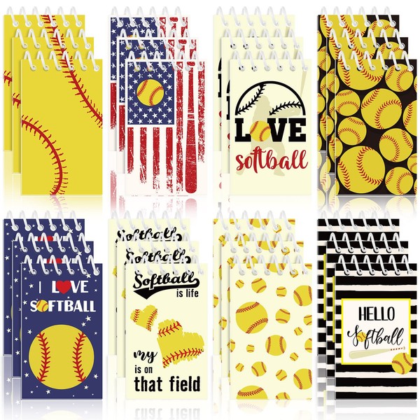 Outus Outus 24 Pcs Softball Party Favors Softball Mini Notepads