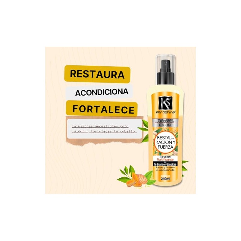 KeraShine Tratamiento Acondicionador Dual Restauración y Fuerza 240 ml