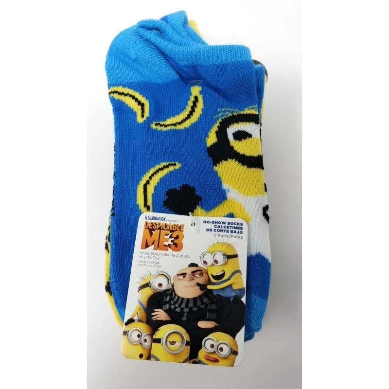 Universal Despicable ME3 5-Pair Socks M 7.5-3.5