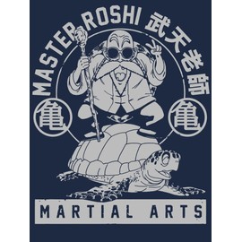 Dragon Ball Z Master Roshi Turtle School Men's Navy Heather T-Shirt-Large