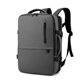 Biaqud Business Backpack for Men Women, Expandable Backpacks with Charging Port for Travel Work Commute Casual, Grey