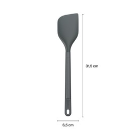 Zyliss E980222 Spatula Large, Sustainable Wheatstraw/Silicone, Spatula for Cooking and Mixing with Heat Resistant Silicone Head, Beluga Grey, 12.2" X 2.5", Dishwasher Safe, 5 Year Guarantee