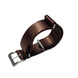 Naval Watch Co. Premium G10 NATO Type Silk Touch Nylon Strap, Brown, 0.8 inch (20 mm) Wide, Deluxe NYLON NATO Type Watch Strap, Brown, 0.8 inches (20 mm)