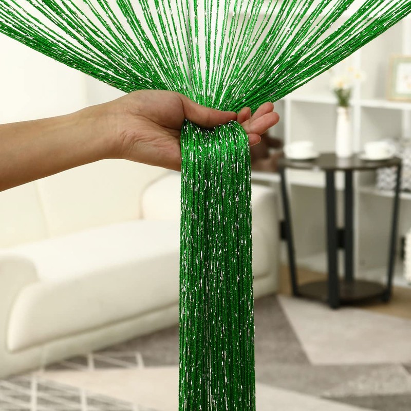 uxcell String Curtain Fringe Panel 39" x 79"(WH) Thread Strip