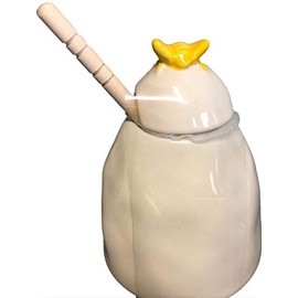 Rae Dunn by Magenta HONEY Pot Wooden Dipper Bee Icon Yellow Bee Topper