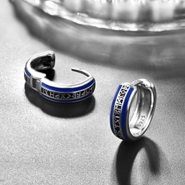 Dreamboat Sterling Silver Viking Earrings for Men Small Hoop Earrings Unisex Norse Viking Runes Earrings for Women Irish Arracadas Para Hombr Viking Jewelry, Small, Sterling Silver, No Gemstone