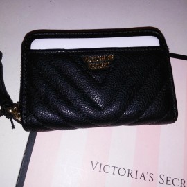 Victoria's Secret Victoria Secret Mini Wallet Card Holder Black 4.5" X 3" New
