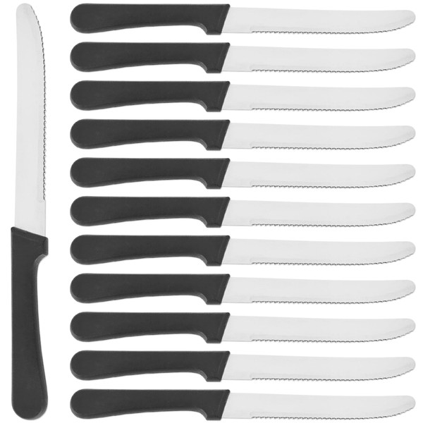 Turnaroundtech Knife Meat Table 12 Pieces Stainless Steel 22 cm Knife Saw Table Knife Meat Knife Meat Knife Steak Knife Carving Knife